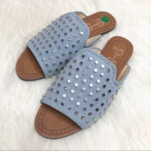 Jessica Simpson Kloe Studs Sandal Slides 7.5